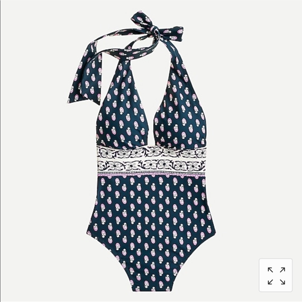 JCrew Plunge halter one-piece
